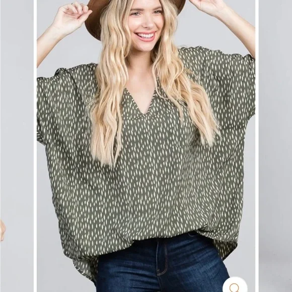 HP ✨ NEW Jodifl Green Oversized Top - Picture 3 of 8